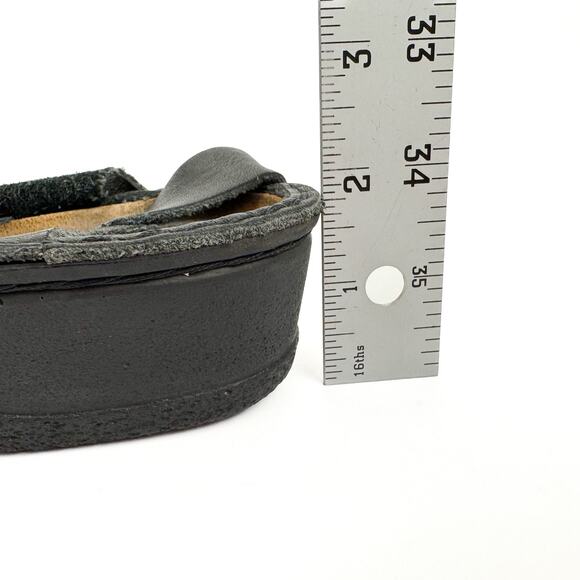Naot Black Leather Closed Toe Slingback Wedge Sandal Sz 39/ 8-8.5 Comfort Soft - Picture 11 of 13